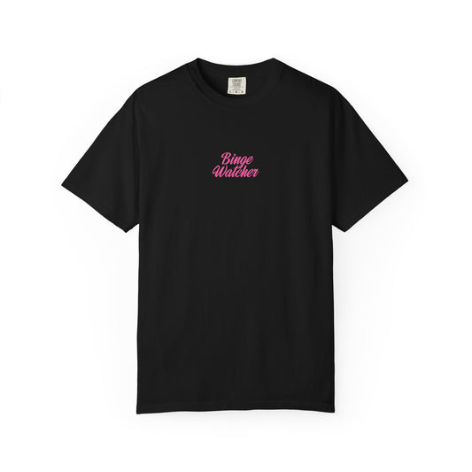 Binge Watcher Graphic Shirt – Pink Retro Television Aesthetic
