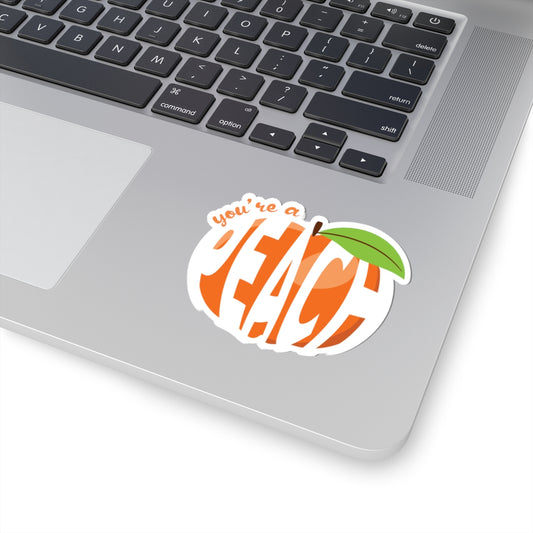 You're a Peach Funny Fruit Sticker | Cute Pun Vinyl Laptop & Journal Decal