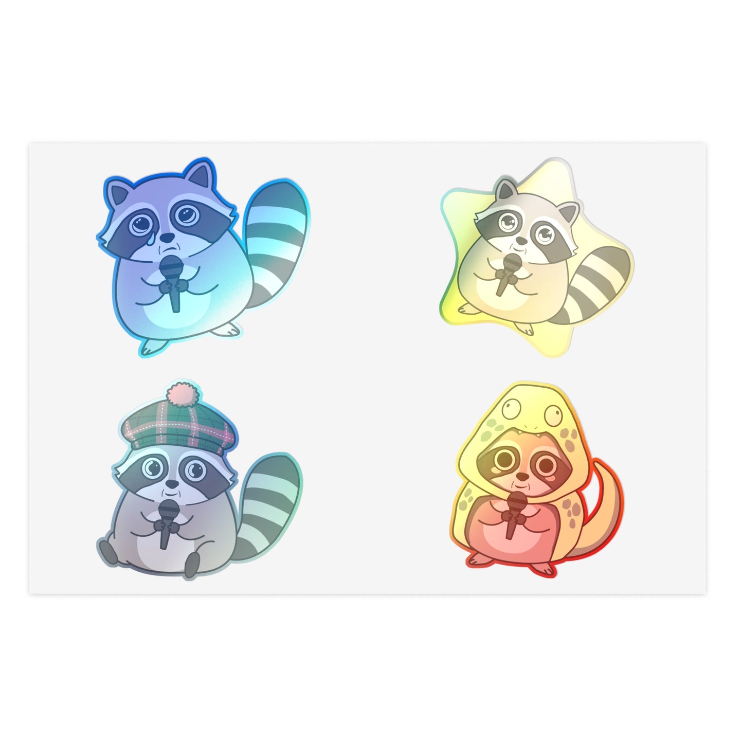 Raccoon's Got Talent Sticker Sheet Vol 2 | Funny Trash Panda Costume Decal Pack
