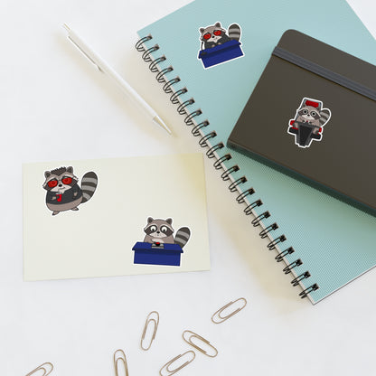 Raccoon's Got Talent Sticker Sheet | Funny Trash Panda Character Decal Pack