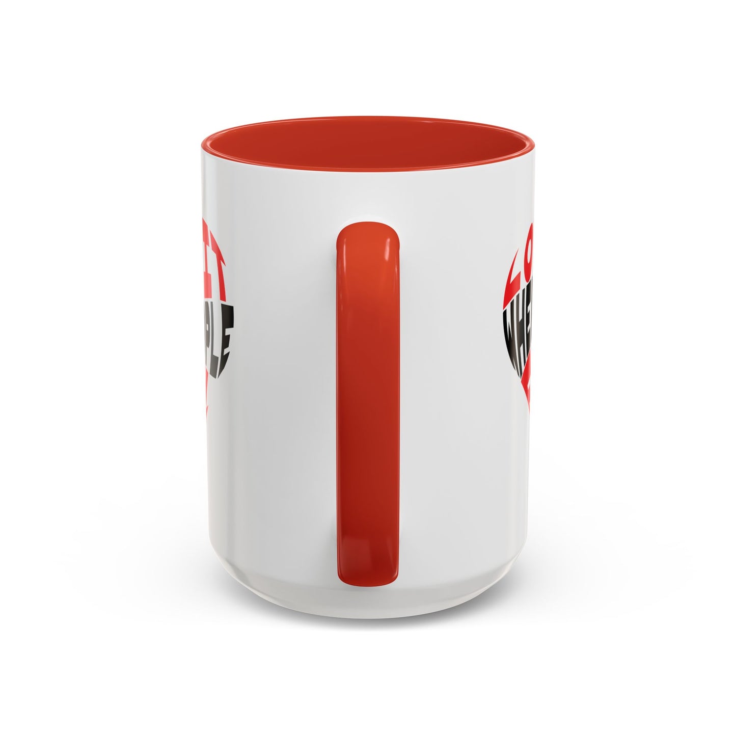 Funny Sarcastic Heart Coffee Mug | Love It When People Fail (jk) Accent Mug