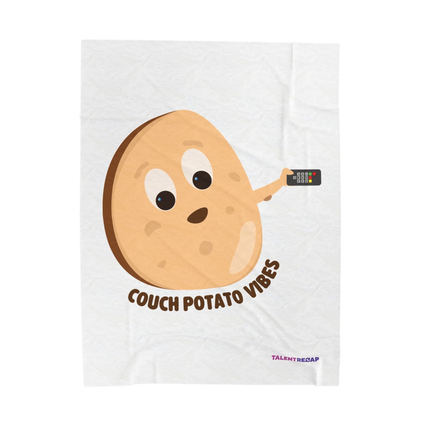 Couch Potato Vibes Funny Plush Blanket | Cozy Velveteen Throw