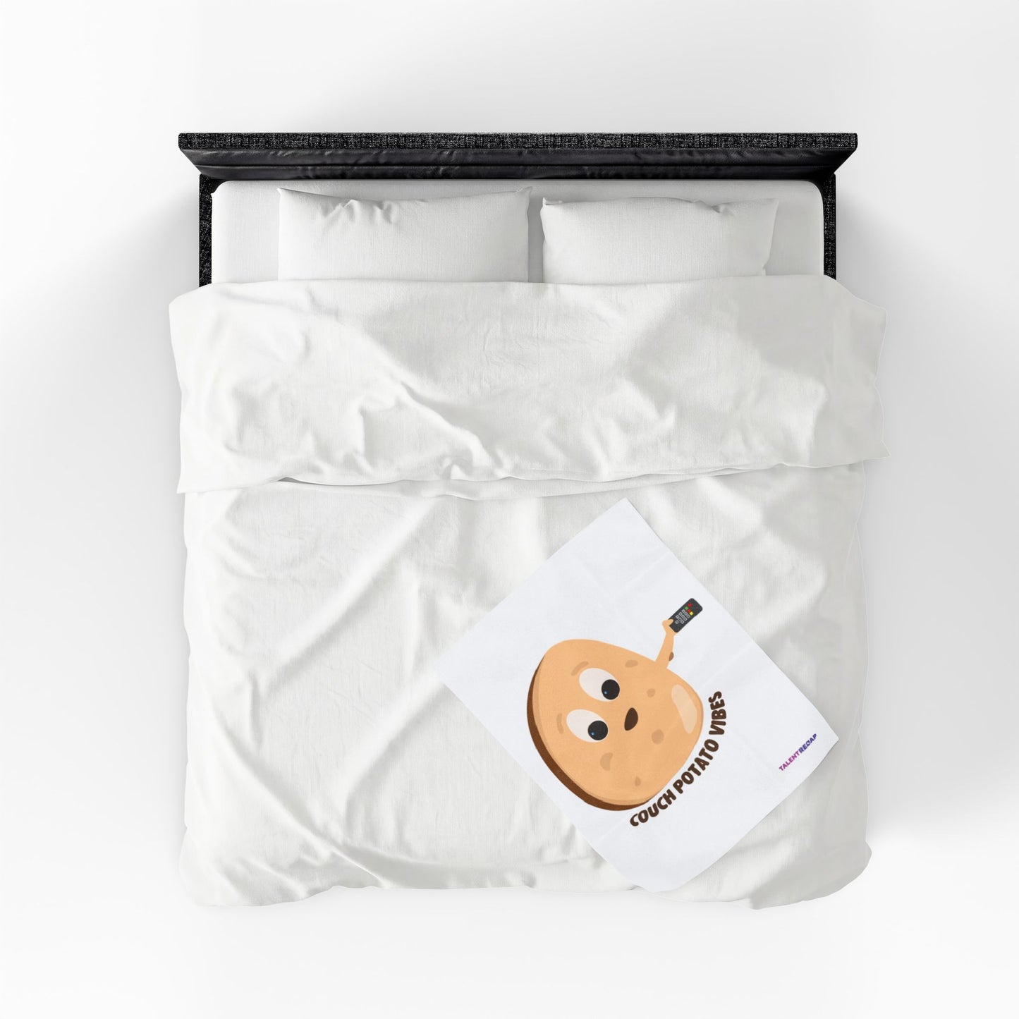 Couch Potato Vibes Funny Plush Blanket | Cozy Velveteen Throw