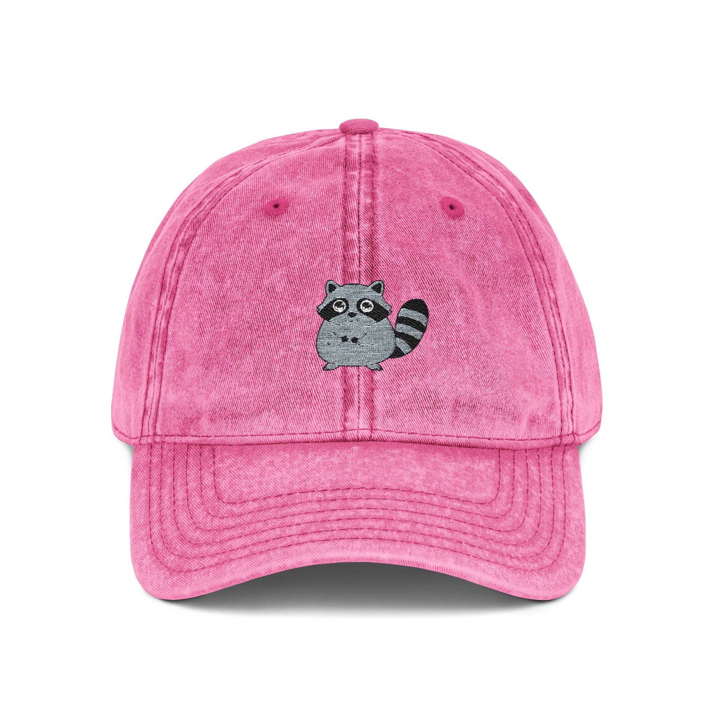 Vintage Raccoon Embroidered Baseball Cap | Washed Cotton Dad Hat