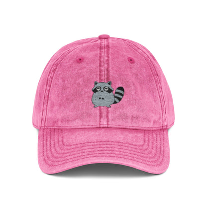 Vintage Raccoon Embroidered Baseball Cap | Washed Cotton Dad Hat