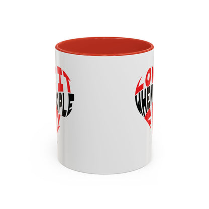 Funny Sarcastic Heart Coffee Mug | Love It When People Fail (jk) Accent Mug