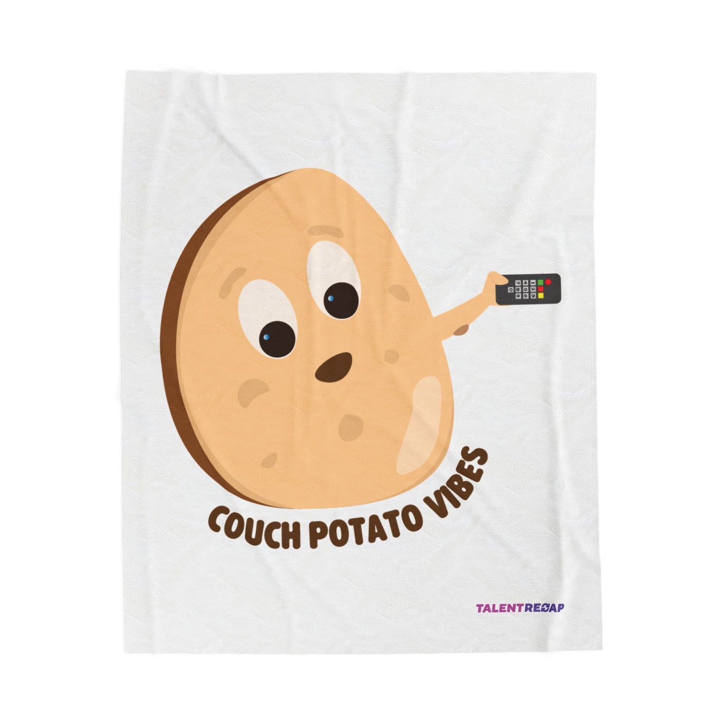 Couch Potato Vibes Funny Plush Blanket | Cozy Velveteen Throw