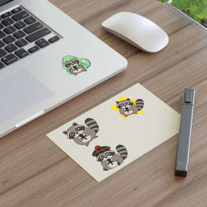 Raccoon's Got Talent Sticker Sheet Vol 2 | Funny Trash Panda Costume Decal Pack