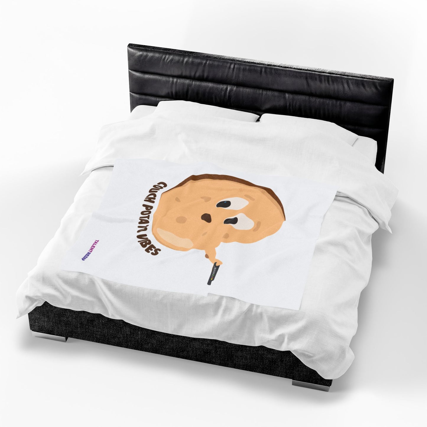 Couch Potato Vibes Funny Plush Blanket | Cozy Velveteen Throw