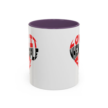 Funny Sarcastic Heart Coffee Mug | Love It When People Fail (jk) Accent Mug