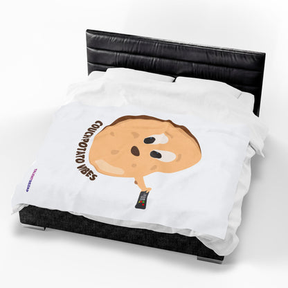 Couch Potato Vibes Funny Plush Blanket | Cozy Velveteen Throw
