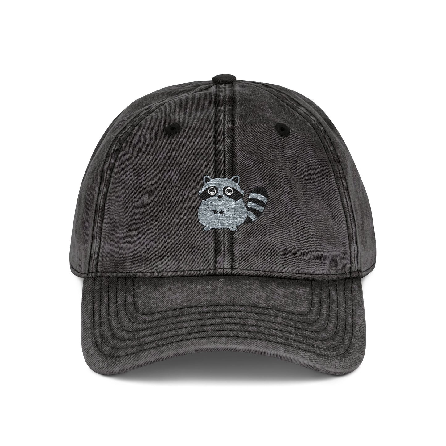 Vintage Raccoon Embroidered Baseball Cap | Washed Cotton Dad Hat
