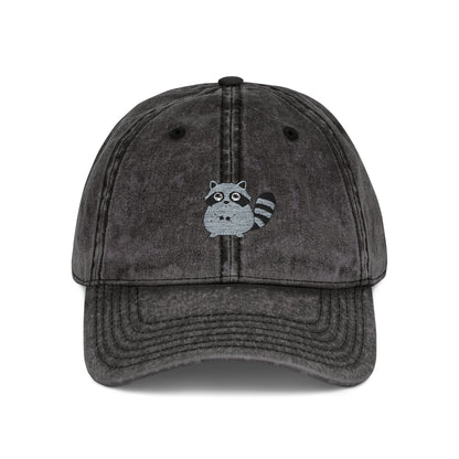 Vintage Raccoon Embroidered Baseball Cap | Washed Cotton Dad Hat