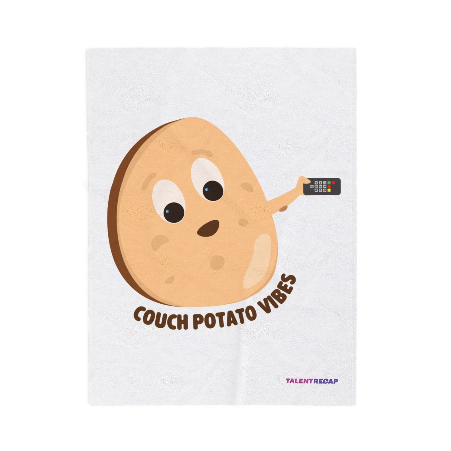 Couch Potato Vibes Funny Plush Blanket | Cozy Velveteen Throw