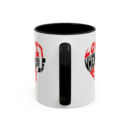 Funny Sarcastic Heart Coffee Mug | Love It When People Fail (jk) Accent Mug
