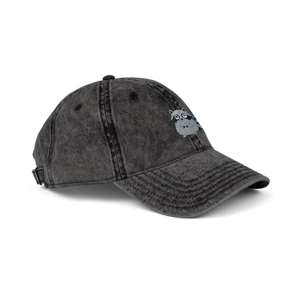 Vintage Raccoon Embroidered Baseball Cap | Washed Cotton Dad Hat