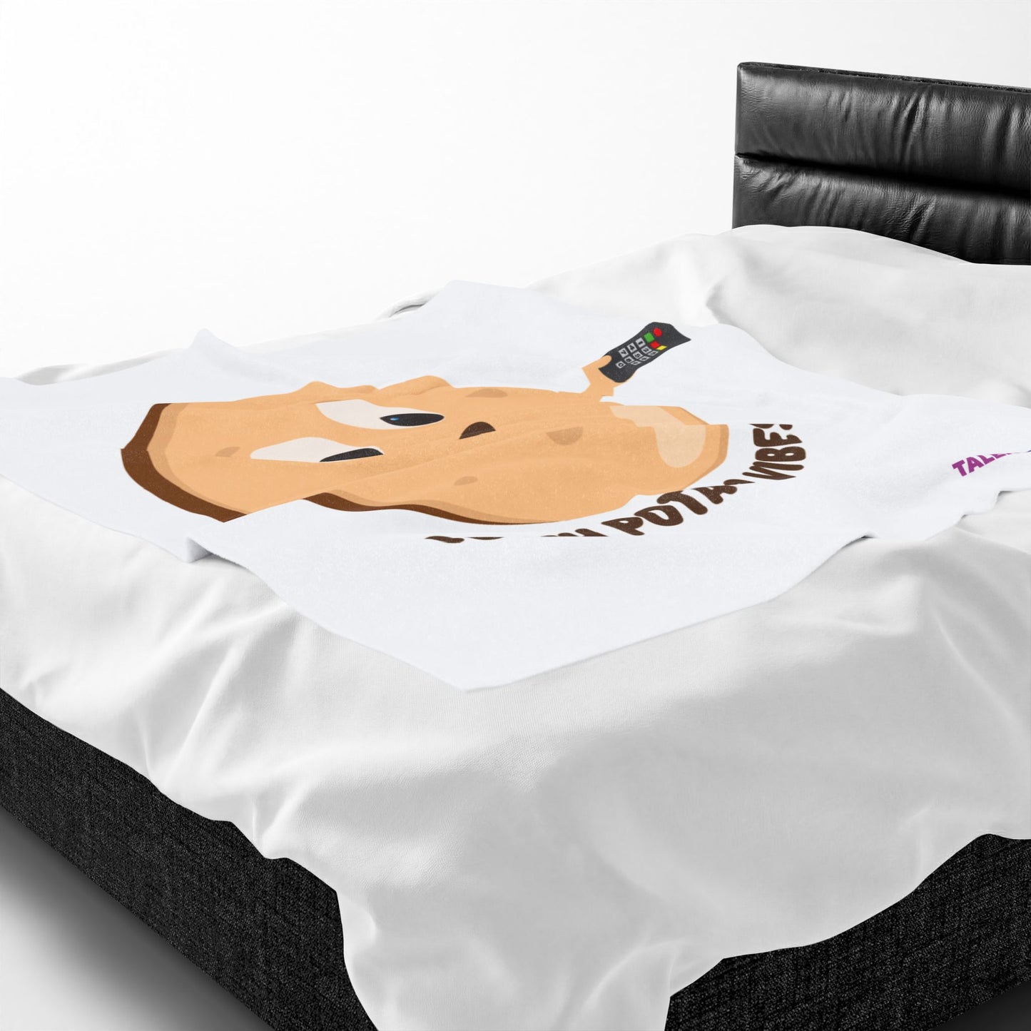 Couch Potato Vibes Funny Plush Blanket | Cozy Velveteen Throw
