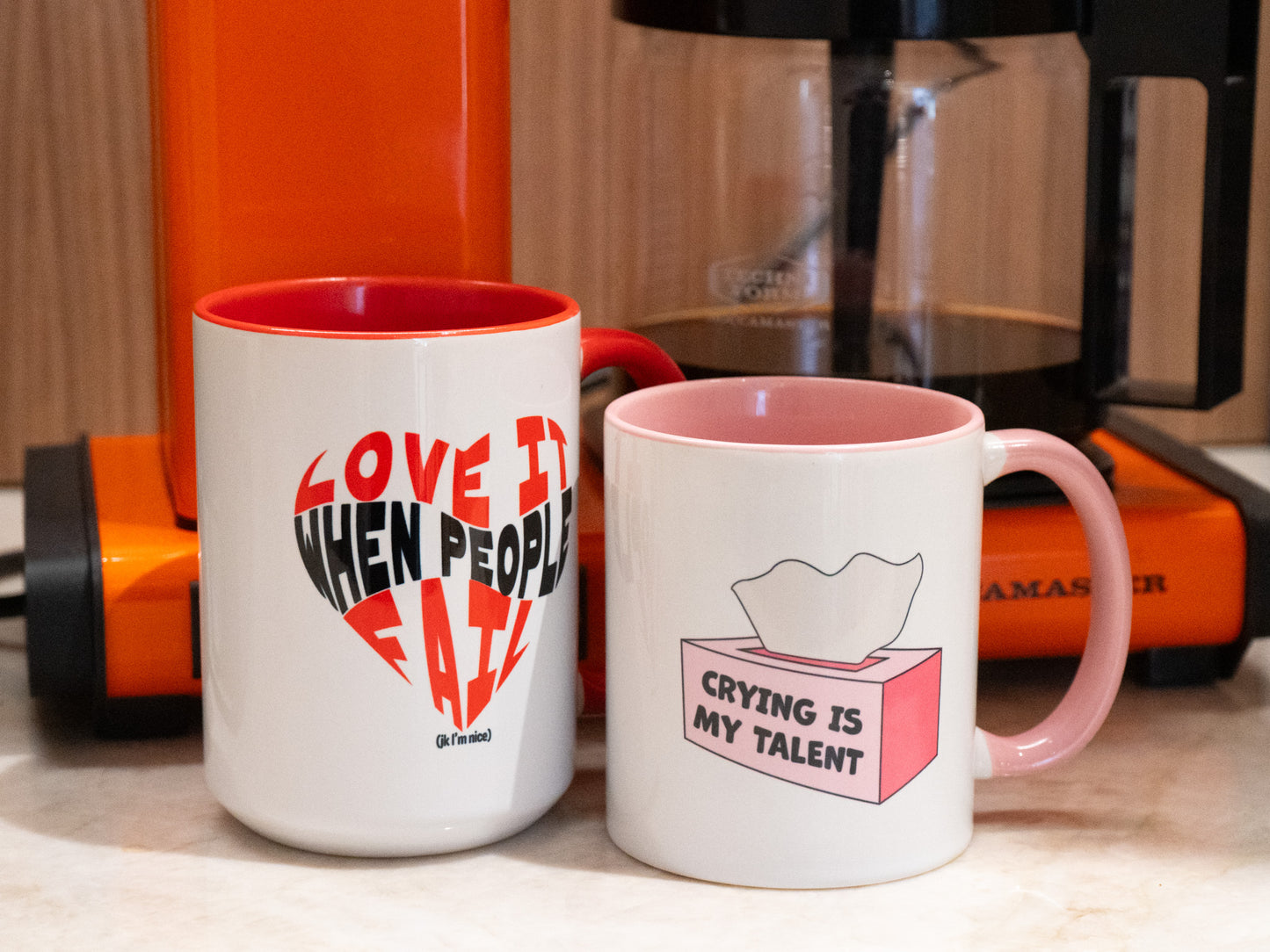 Crying Is My Talent Funny Pink Accent Mug | Cute Relatable Tissue Box Gift