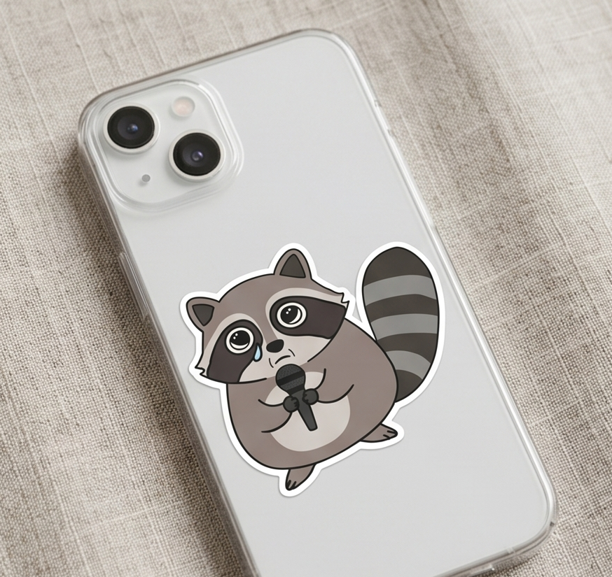 Raccoon's Got Talent Sticker Sheet Vol 2 | Funny Trash Panda Costume Decal Pack